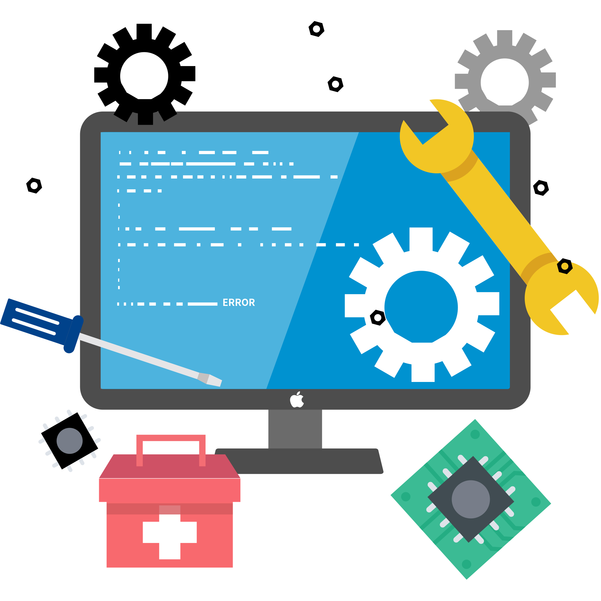 Ilustración representando servicios de software